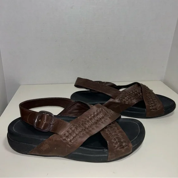 Fitflop | Shoes | Fitflop Brown Woven Leather Criss Cross  display picture 1